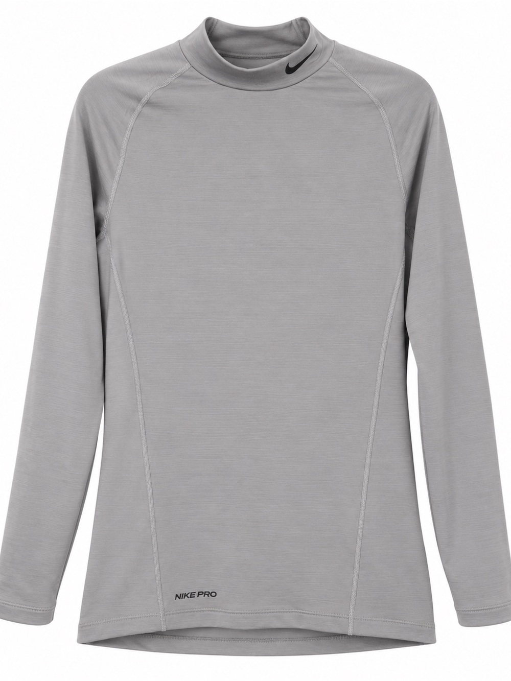 Nike Light Gray Long Sleeve Mock Neck Performance Top
